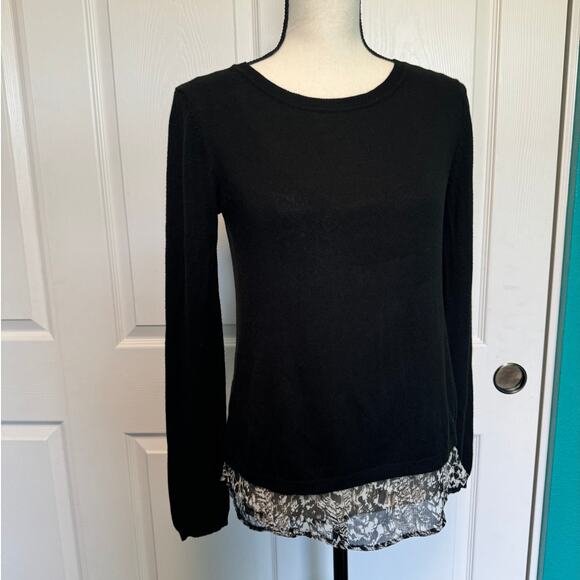 Verve Blues Tulip Back Black Double Layer Sweater Animal Print Women's Small - Picture 8 of 11